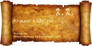 Krausz Klára névjegykártya