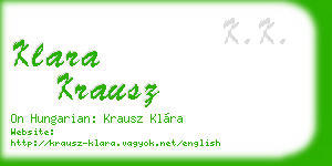 klara krausz business card