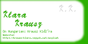 klara krausz business card